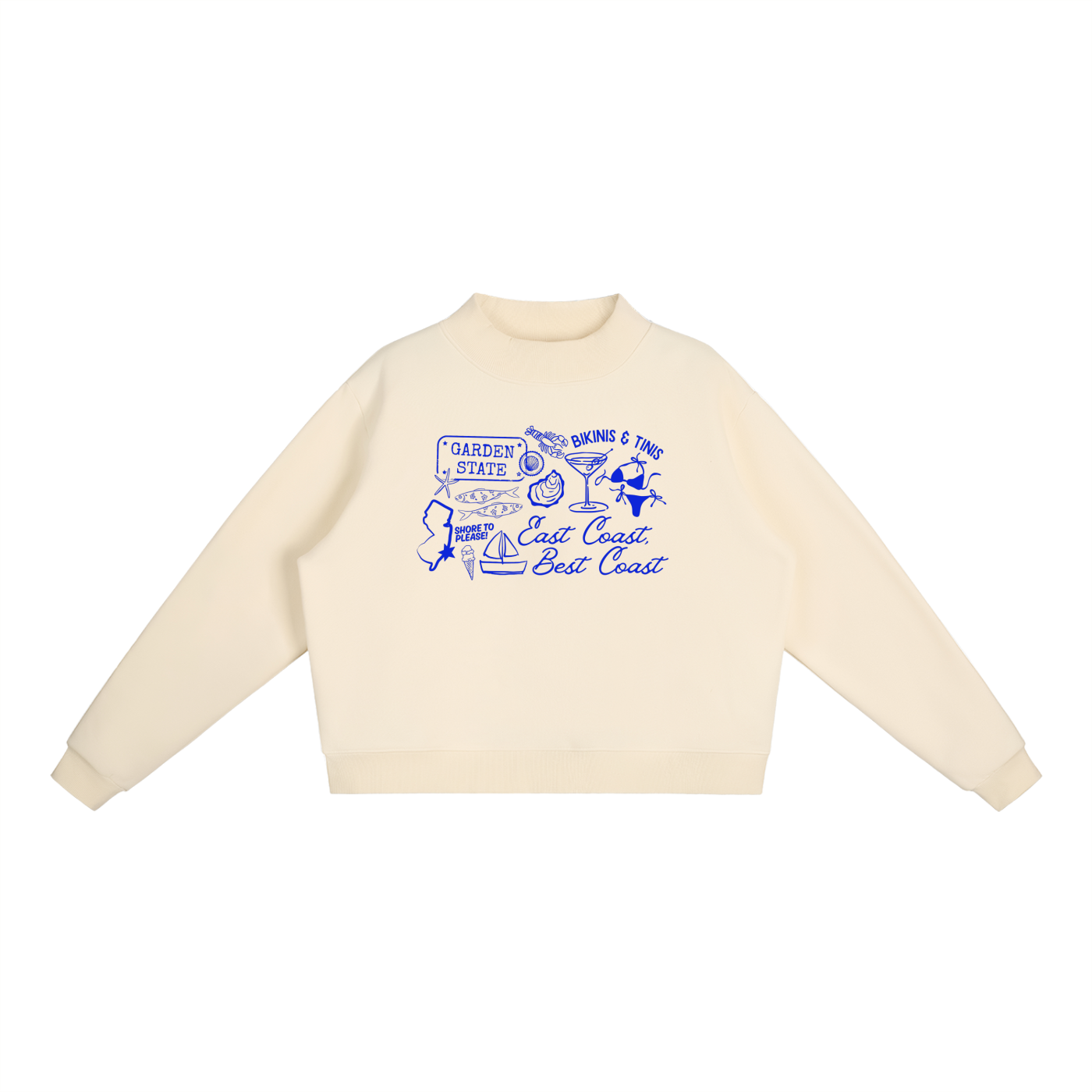 Jersey Shore Summer Collage Mockneck